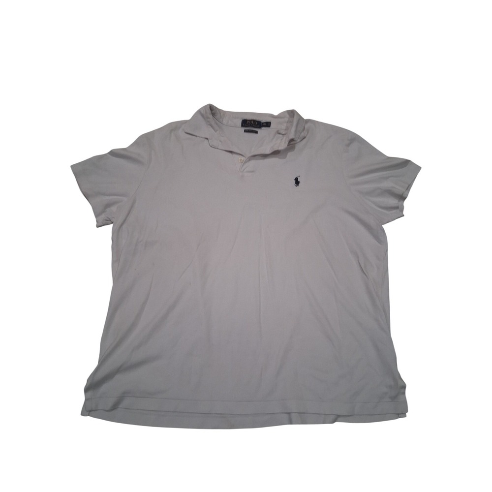 Polo Ralph Lauren Mens XXL White Pima Soft Touch Short Sleeve Polo Shirt